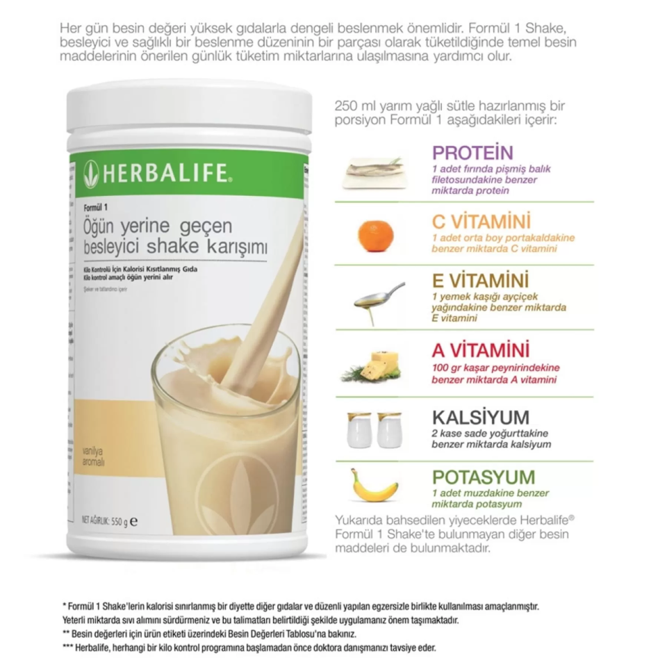 Formül 1 Vanilya Aromalı Shake Karışımı